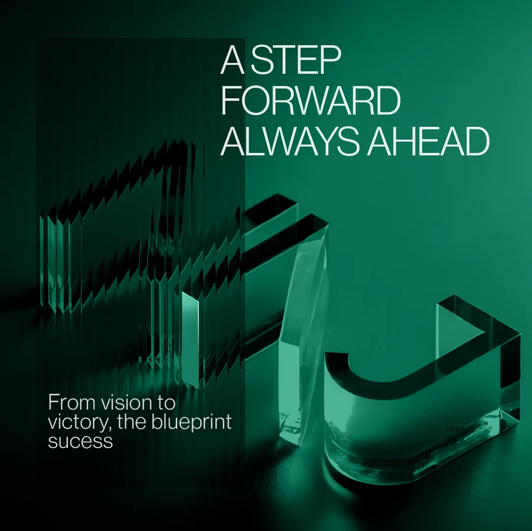 'A step forward, always ahead' — the NAJ letters in glass