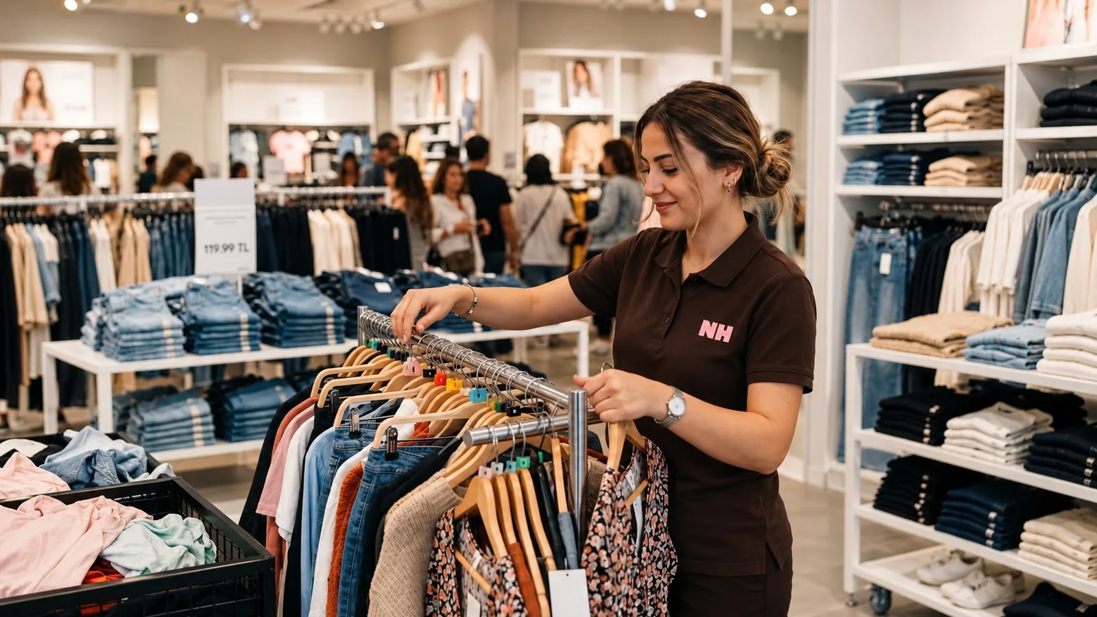 فريق المحل ببولو NH شوكولاتة — «Hey girl, let me help you!» على الظهر